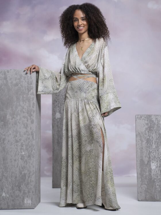 OSSIAN OLIVE SKIRT - Image 3