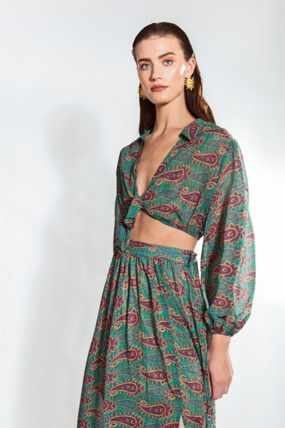 Lupita Petrol Crop Top