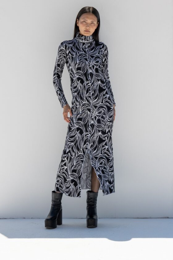 Zaida Black&White Dress - Image 4
