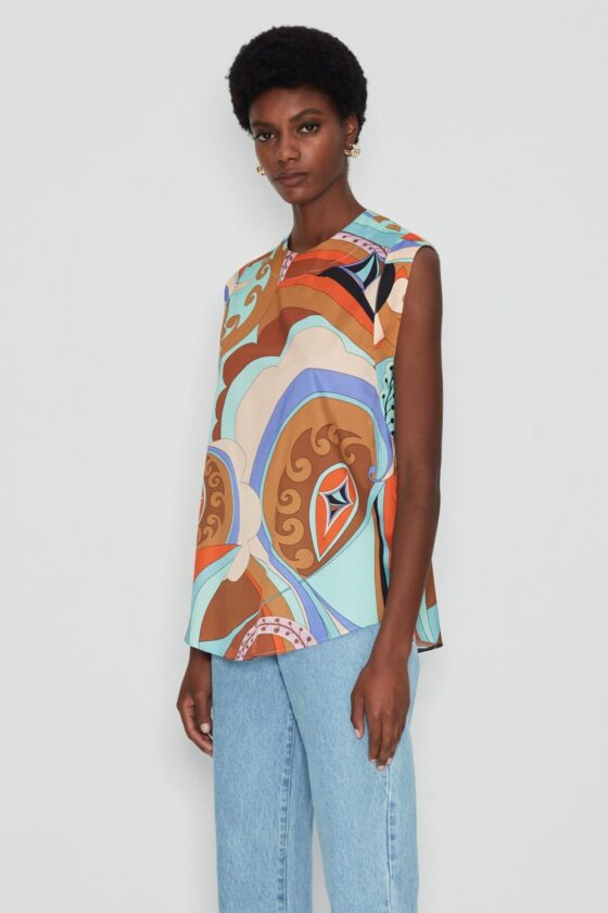 VINTAGE MOSAIC SLEEVELESS SHIRT