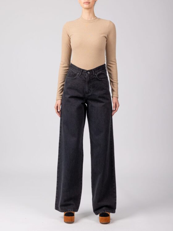 Celina Wide Leg Denim – Black