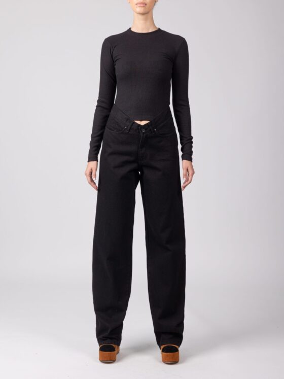Ifigenia Wide Leg Denim – Black