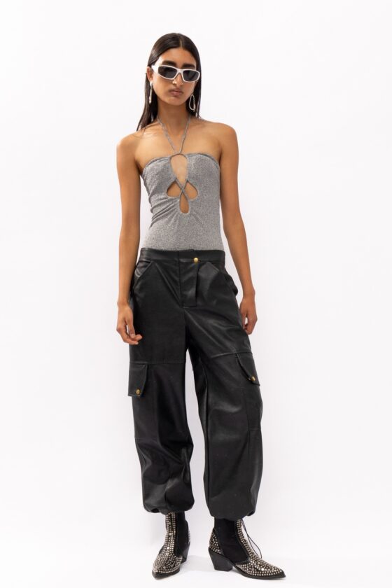 Empire Black Leather Pants