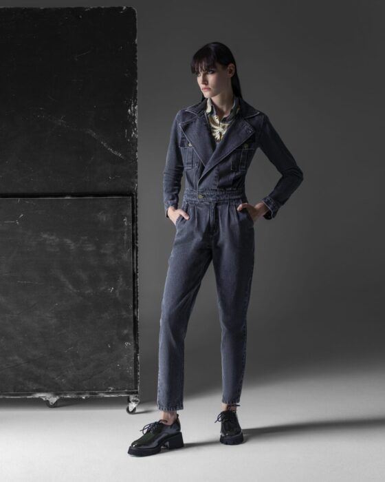 Safari Stone Black Denim Jumpsuit