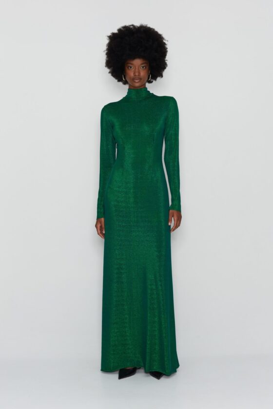BIRDS OF PARADISE DRESS GREEN