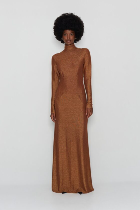 BIRDS OF PARADISE DRESS GOLD