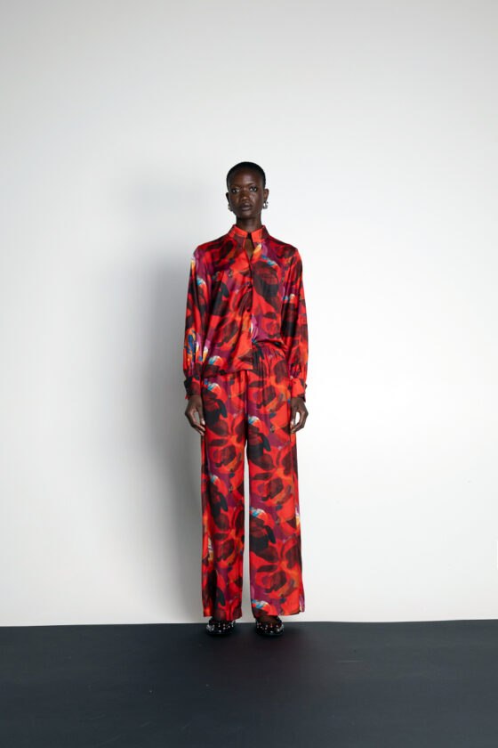 Camon Red Floral Pants
