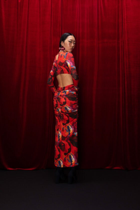 Utopia Dress Red Floral - Image 2
