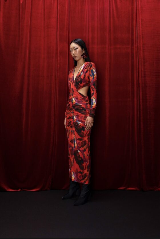 Utopia Dress Red Floral - Image 3