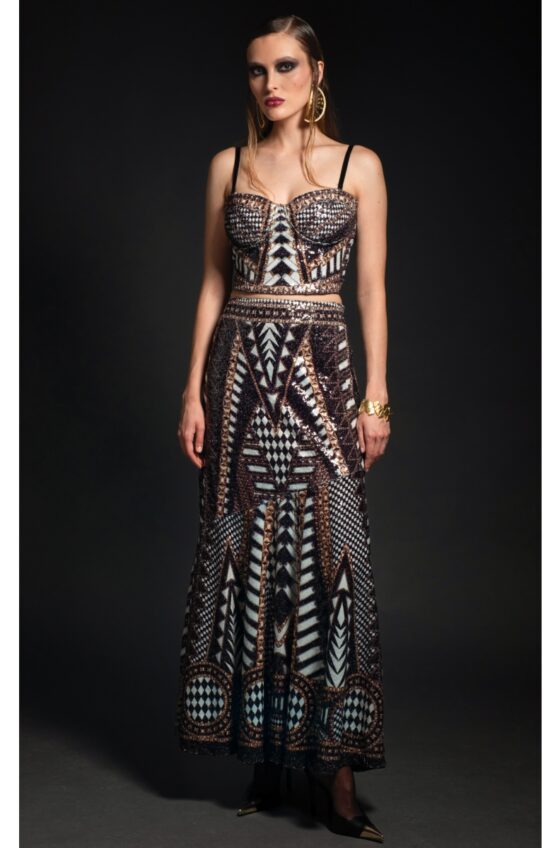 ABUNDANCE LONG SKIRT - SEQUIN