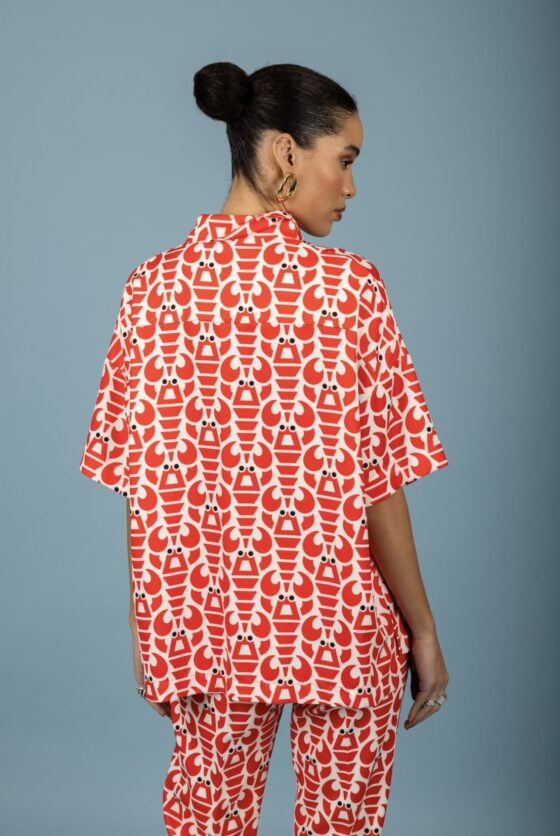 Augustin Oversized Shirt (Red) - Image 2