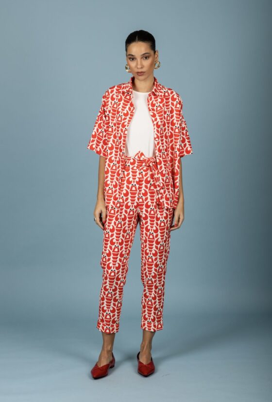 Augustin Oversized Shirt (Red) - Image 3