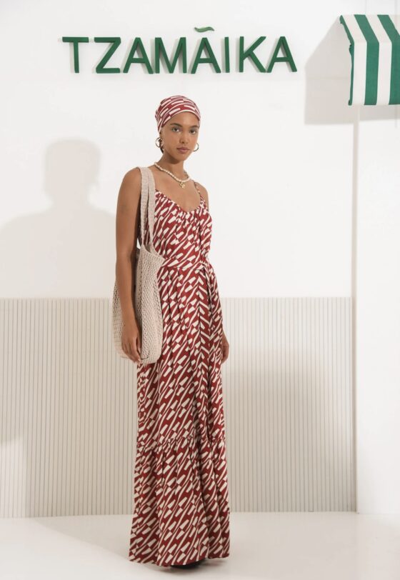 CHILL ISLAND FRILLED DRESS BORDEAUX - Image 2