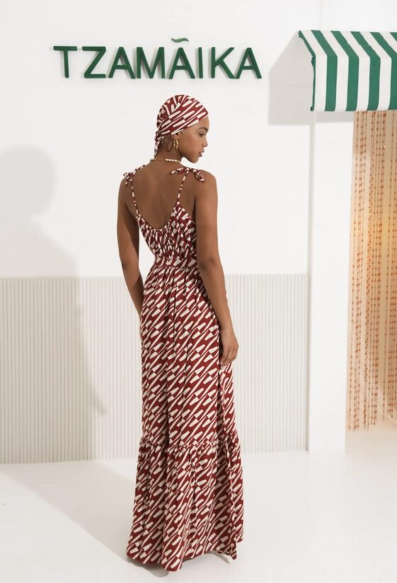 CHILL ISLAND FRILLED DRESS BORDEAUX - Image 3