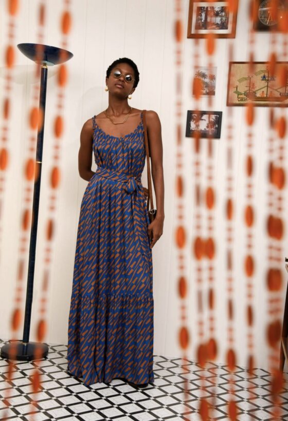 CHILL ISLAND FRILLED DRESS BLUE